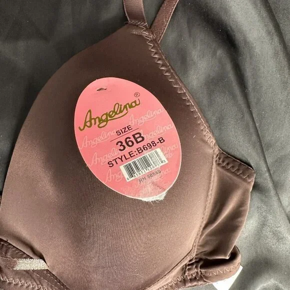 Angelina Chocolate Bra Adjustable Straps Convertible Removable Straps Wireless - Picture 6 of 12
